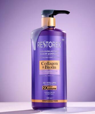 Restorex Collagen Biotin Dolgunlaştırıcı Bakım Şampuanı 900 ML