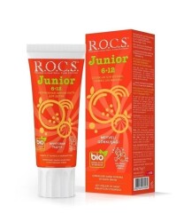 En uygun fiyatlarla Rocs Junior 6-12 Yaş Meyveli Gökkuşağı Diş Macunu 60 ML