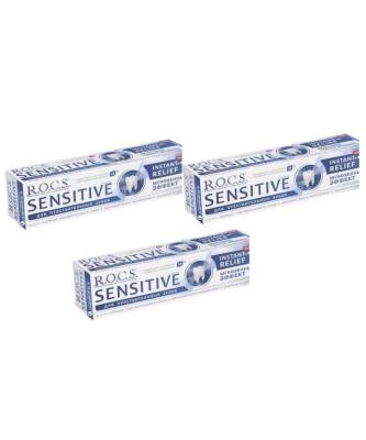 ROCS SENSİTİVE HASSAS DİŞLER İÇİN ANINDA RAHATLIK DİŞ MACUNU 75 ML x 3 ADET