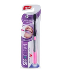 See Clean Plak Algılayıcı Diş Fırçası - Pembe - Dentiste