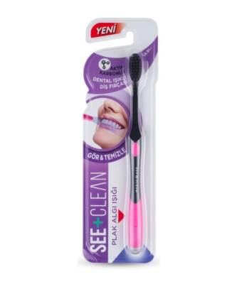 See Clean Plak Algılayıcı Diş Fırçası - Pembe