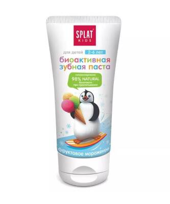 Splat Kids Meyveli Dondurma Tadında 2-6 Yaş Arası Doğal Diş Macunu 50 ML