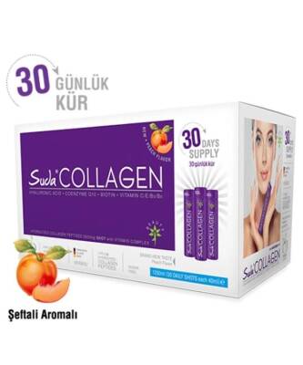 Suda Collagen Peach Flavor 30 Shots x 40 ML Şeftali Aromalı