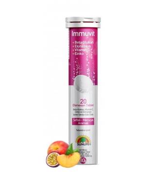 Sunlife Immuvit 20 Efervesan Tablet Şeftali Marakuya Aromalı