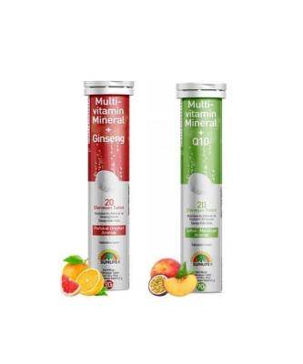 Sunlife Multi Vitamin Destek Seti - Multi Vitamin Ginseng 20 Tablet + Multivitamin Mineral Q10 20 Tablet