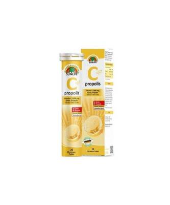Sunlife Vitamin C 1000 mg Propolis Çinko 20 Efervesan Tablet