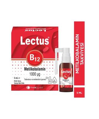 Lectus Metilkobalamin 1000 Mcg B12 Dil Altı Sprey 5 ML