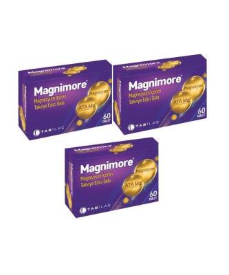 Tab Magnimore Magnezyum 60 Tablet x 3 Adet