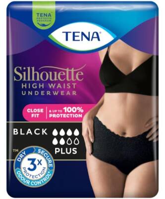 Tena Silhouette Plus Kadınlara Özel Yüksek Bel Emici Külot Siyah Large 8 li