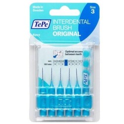 En uygun fiyatlarla Tepe İnterdental Brush Orginal T183 Blister Arayüz Firçasi Mavi 0,6 Mm 6'li Paket Size 