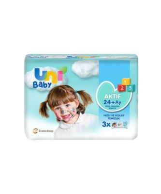 Uni Baby Aktif Islak Mendil Aktif Simple 52 Yaprak - 3 Adet