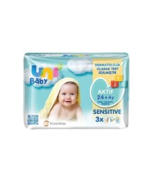 Uni Baby Aktif Sensitive Islak Mendil 52 Yaprak - 3 Adet