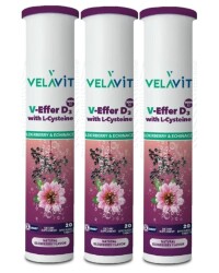 En uygun fiyatlarla Velavit V-Effer D3 with L-Cysteine 20 Efervesan Tablet x 3 Adet