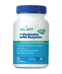 Velavit V-Probiotics Enzymes 30 Kapsül