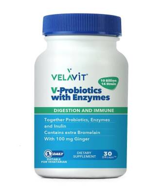 Velavit V-Probiotics Enzymes 30 Kapsül - 1