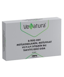 Venatura B-Trio ODT Metilkobalamin Metil Folat ve Vitamin B6 30 Tablet - VeNatura