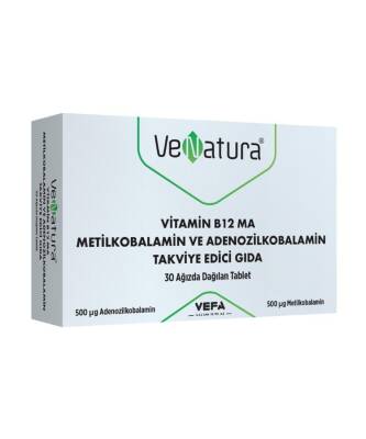 Venatura Vitamin B12 MA Metilkobalamin ve Adenozilkobalamin 30 Tablet