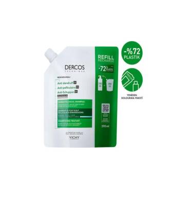 Vichy Dercos Anti Dandruff Kepek Karşıtı Şampuan 390 ML Normal ve Yağlı Saçlar İçin Yeniden Dolum Paketi