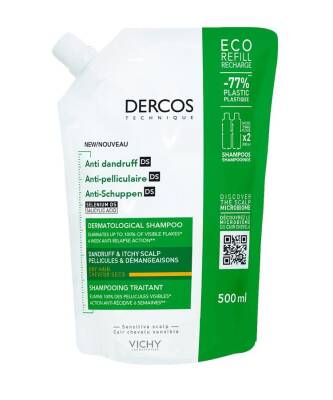 Vichy Dercos Anti Dandruff Kepek Karşıtı Şampuan 500 ML Kuru Saçlar İçin Yeniden Dolum Paketi