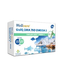 Wellcare UniQ DHA 750 Omega 3 Balık Yağı 30 Kapsül