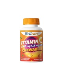 En uygun fiyatlarla Wellcare Vitamin C 1000 mg + Çinko 15 mg 30 Çiğneme Tableti