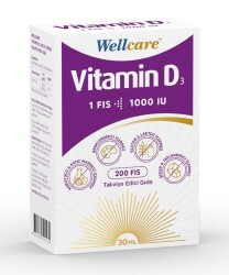 En uygun fiyatlarla Wellcare Vitamin D3 1000 IU 30 ML
