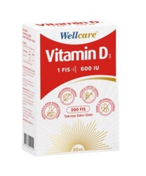 En uygun fiyatlarla Wellcare Vitamin D3 Sprey 600 IU 30 ML