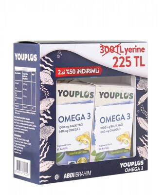 Youplus Omega 3 30+30 Kapsül - İkincisi %50 İndirimli