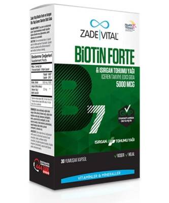 Zade Vital Biotin Forte 5000 MCG 30 Kapsül - 1