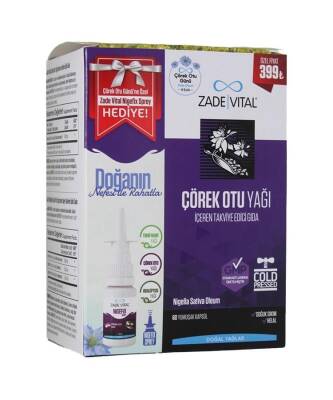 Zade Vital Çörek Otu Yağı 60 Kapsül + Nigefix Sprey 10 ML