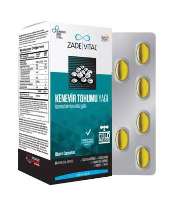 Zade Vital Kenevir Tohumu Yağı 30 Kapsül